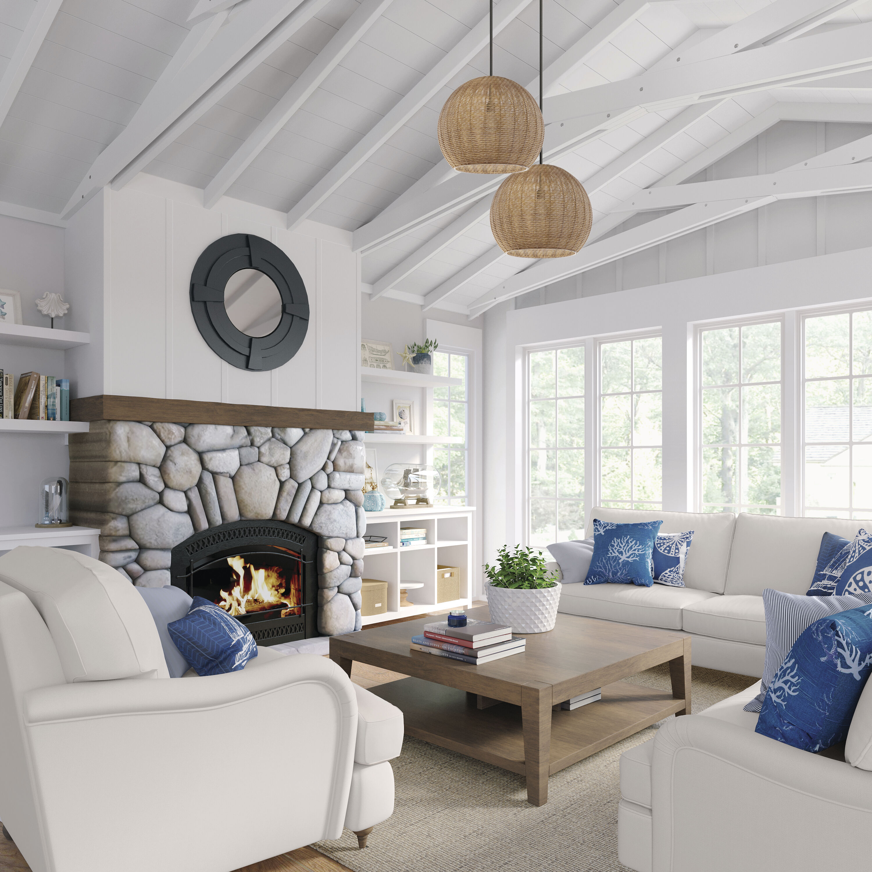 Elise 1 Light 16 inch Natural Indoor Pendant Ceiling Light